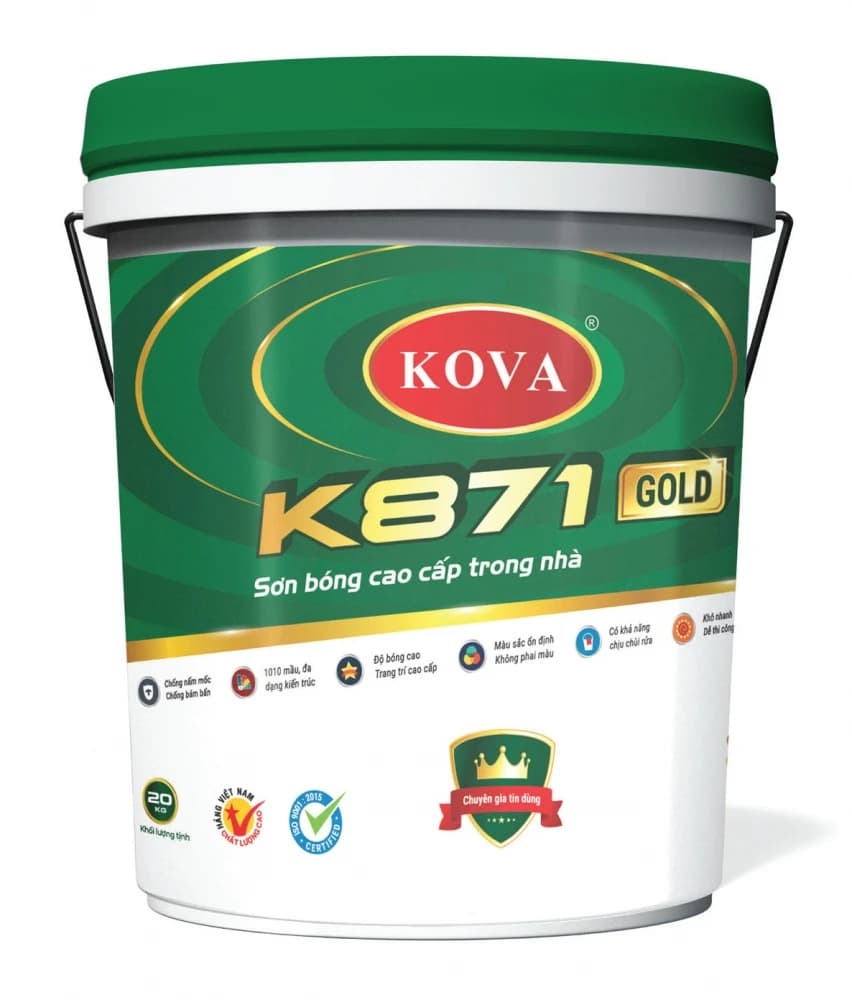 Bao bì KOVA K871-GOLD · Sơn bóng cao cấp trong nhà