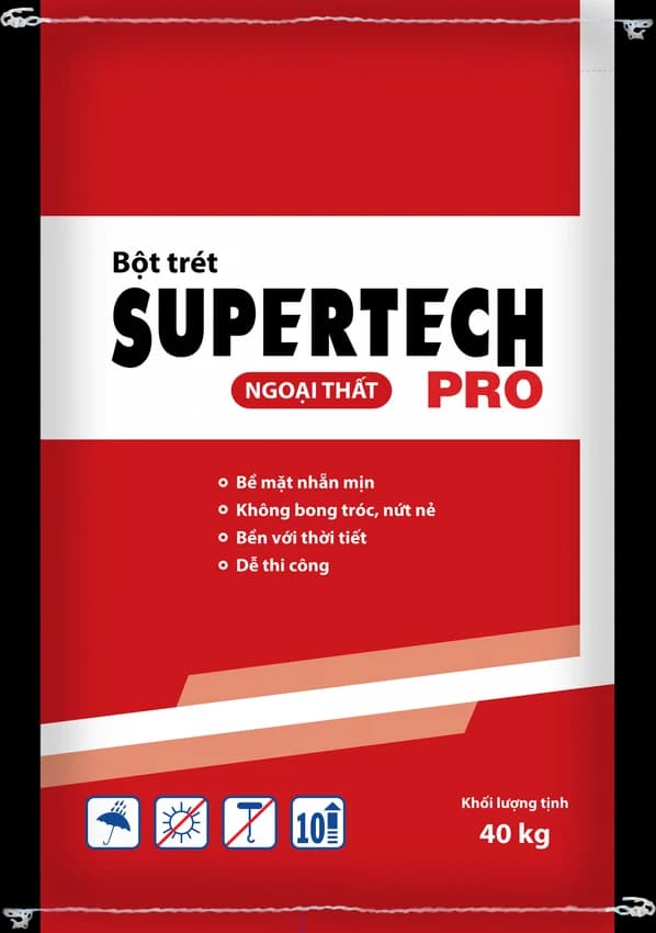 Bao bì Bột trét Supertech Pro ngoại thất