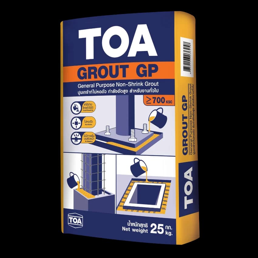 Bao bì Vữa rót không co ngót TOA Grout GP theo website TOA Việt Nam