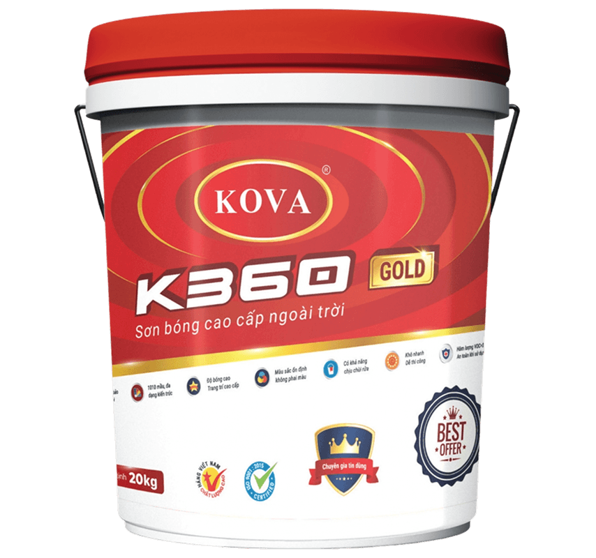 Bao bì KOVA K360-GOLD · Sơn bóng cao cấp ngoài trời