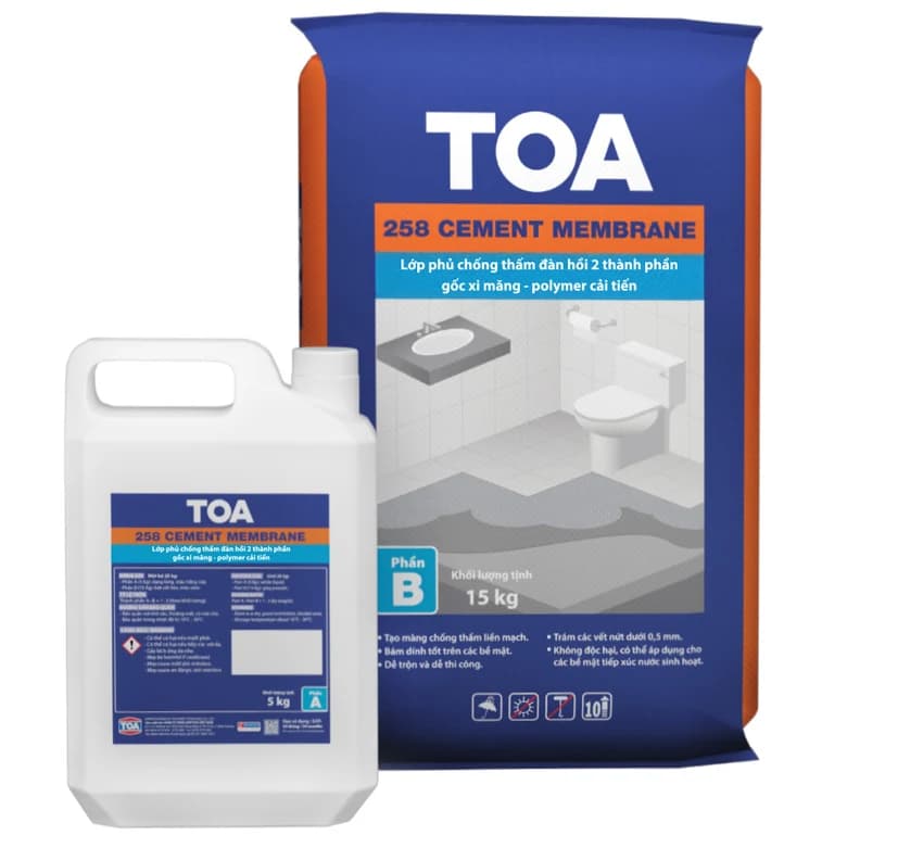 Bao bì Chống thấm 2 thành phần gốc xi măng TOA 258 Cement Membrane