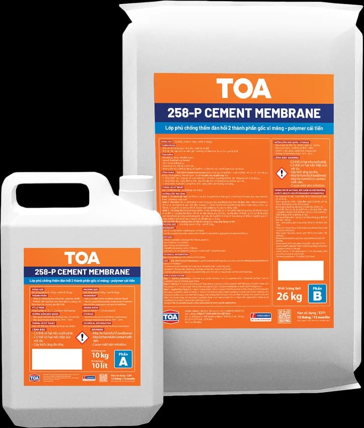 Bao bì Chống thấm 2 thành phần gốc xi măng TOA 258-P Cement Membrane