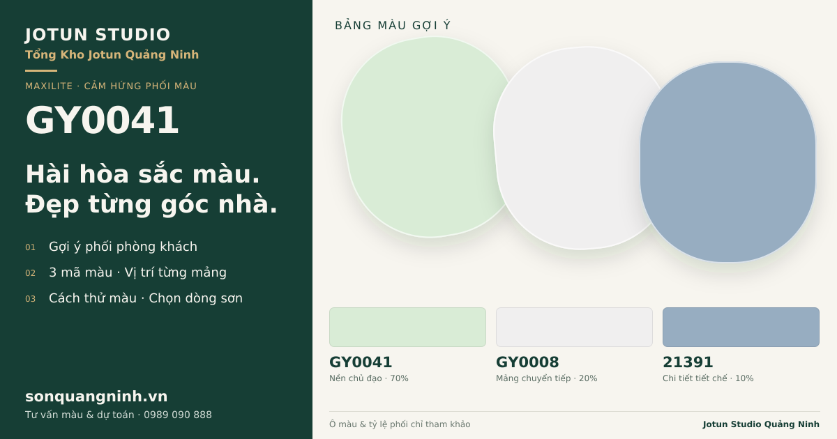 Maxilite GY0041 · Phòng khách · Bộ phối GY0041 + GY0008 + 21391. Bảng màu gợi ý; ảnh chỉ tham khảo.